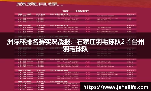 洲际杯排名赛实况战报：石家庄羽毛球队2-1台州羽毛球队